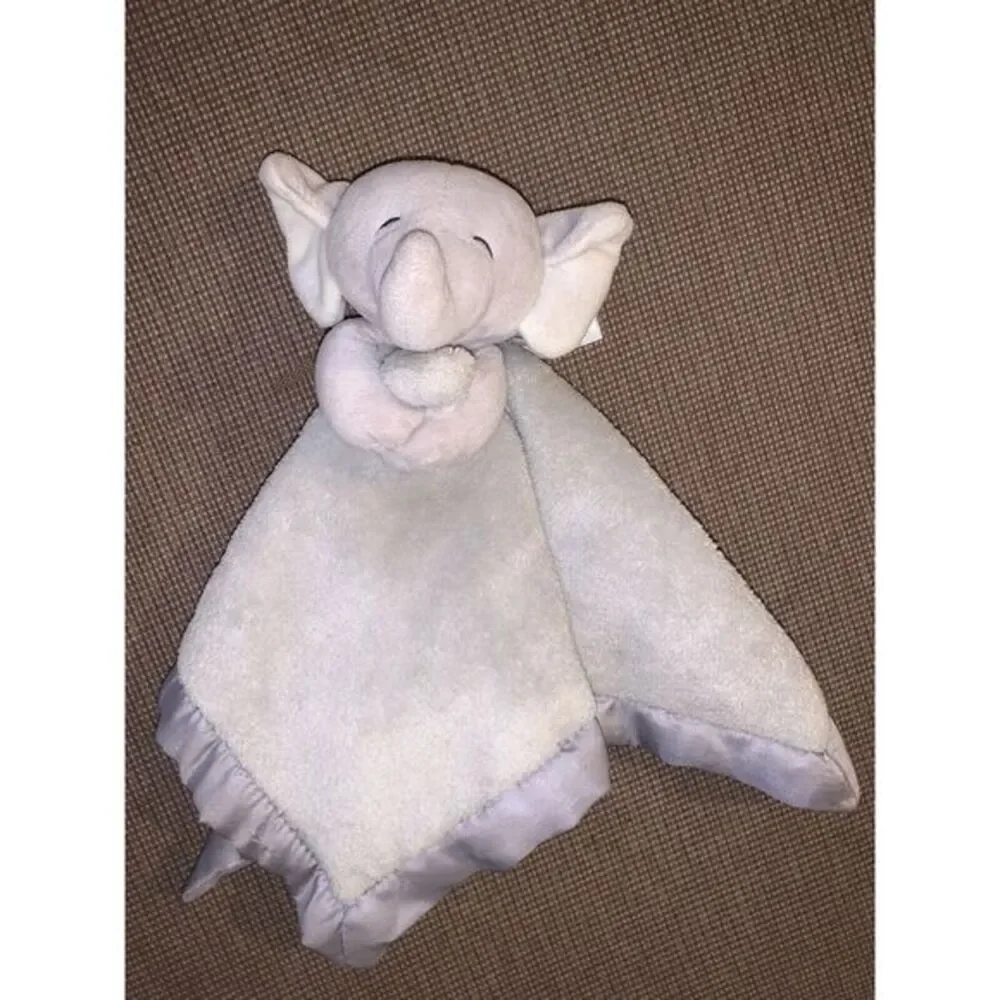 Infant Carter's Grey Soft & Silky Plush Elephant‎ Lovey Security Blanket
